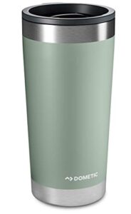 dometic thermo tumbler, stainless steel, vacuum insulated with splash resistant press-fit function lid (moss, 20 oz)