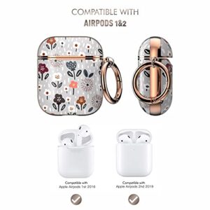 wenew Protective Airpods Case Cover Designed for Apple Airpods 2 & 1, Cute Fadeless Patterns Shockproof Hard Case Cover with Portable Keychain Clip for Girls Kids Women Men