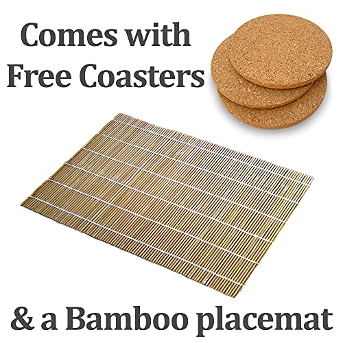 Set of 3 Large Bamboo Serving Trays – Large Serving Tray with Handles – Coffee Table Tray – Food Tray – Bed Tray