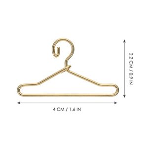 Healifty 50pcs Mini Doll Clothes Hangers Gold Dollhouse Clothes Doll Gown Dress Outfit Holder Metal Miniature Clothes Stand 40mm