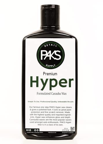 Paks Hyper Carnauba Auto Wax | Thick Professional Grade Cleaner Wax | Long Lasting UV Protection | Applicable By Machine or By Hand | Finnish Enhancer | Luminous Reflective Gloss | Anti Corrosion Sealant | Safe For All Paint Colors| Supreme Paint Protecti