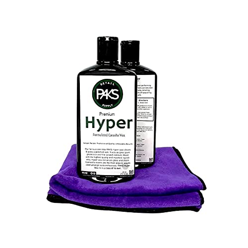 Paks Hyper Carnauba Auto Wax | Thick Professional Grade Cleaner Wax | Long Lasting UV Protection | Applicable By Machine or By Hand | Finnish Enhancer | Luminous Reflective Gloss | Anti Corrosion Sealant | Safe For All Paint Colors| Supreme Paint Protecti