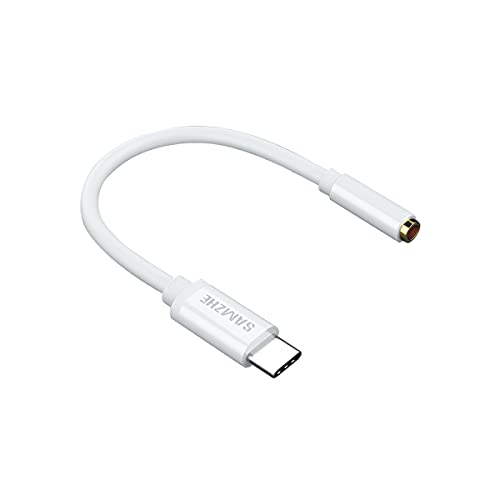 USB Type C to 3.5mm Audio Cable,SAMZHE USB C to Female Headphone Jack Cord Adapter for XiaoMi6/6X/8/Note3/X2/MIX 2S,Huawei Mate 10Pro/Pro/P20/Mate RS,SmartisanPro and More(White)