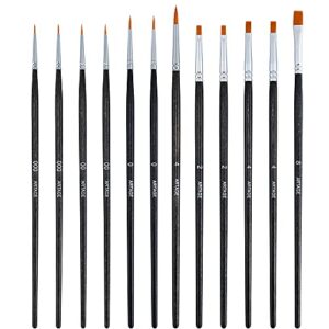 artage 12pcs small detail model painting brush set suitable for acrylic watercolor gaouche oil painting