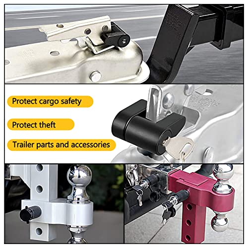 Cenipar Trailer Hitch Lock Receiver Long Hitch Pin 5/8 Inch Diameter 4 Inch Long for Truck Car and Boat Fits Class III, IV, V Hitches Towing Locks, 1/4” Dia Trailer Coupler Lock with 3/4” Inch Span