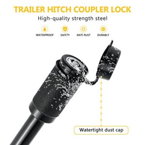 Cenipar Trailer Hitch Lock Receiver Long Hitch Pin 5/8 Inch Diameter 4 Inch Long for Truck Car and Boat Fits Class III, IV, V Hitches Towing Locks, 1/4” Dia Trailer Coupler Lock with 3/4” Inch Span