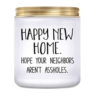 house warming presents for new home- housewarming gift, new home gifts for home, funny housewarming gifts, new home owner gift, new house gift, lavender candles (7oz)