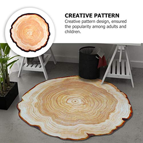 Veemoon Round Area Rugs with Tree Annual Ring Design Living Room Mat Carpet Non Slip Doormat Kitchen Rugs Chair Mats Bathroom Accessories Gifts for Bedroom Floor