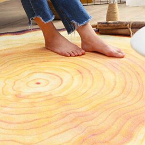 Veemoon Round Area Rugs with Tree Annual Ring Design Living Room Mat Carpet Non Slip Doormat Kitchen Rugs Chair Mats Bathroom Accessories Gifts for Bedroom Floor