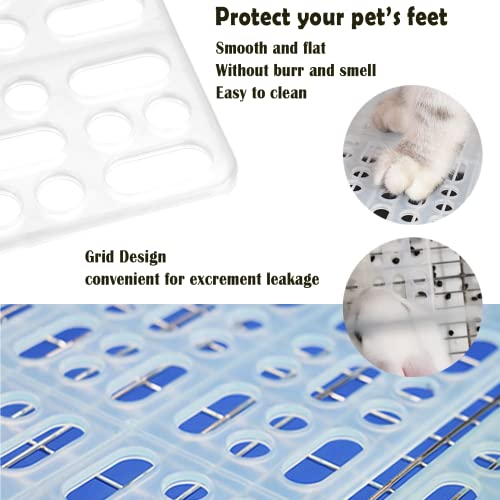4 Pcs Rabbit Feet Pad Plastic Bunny Cage Floor Mat Foot Resting Hole Leak Water Nest Mat Pet for Small Animal Hamster Rat Chinchilla Guinea Pig Cats Dogs (White)