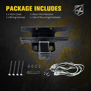 Xprite 2 Inch Rear Bumper Trailer Hitch Receiver Kit Compatible with 2007-2018 Jeep Wrangler JK JKU 2 Door & 4 Door Unlimited, Tow Trailer Hitch Receiver w/ Hitch Wiring Harness