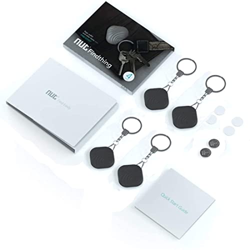 Key Finder Bluetooth Tracker Item Locator Item Finder with Key Chain for Keys Wallets Pet Bluetooth Tracking Device with Replaceable Battery Findthing 4Pcs (Black, 4Pack)