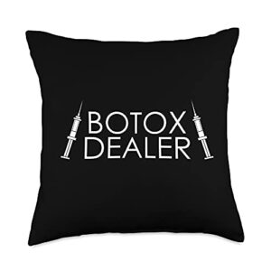 aesthetic nurse injector gifts & gear botox dealer syringe cosmetic aesthetic nurse injector throw pillow, 18x18, multicolor