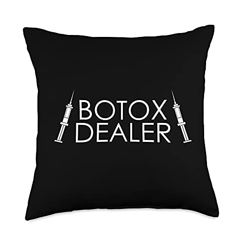 Aesthetic Nurse Injector Gifts & Gear Botox Dealer Syringe Cosmetic Aesthetic Nurse Injector Throw Pillow, 18x18, Multicolor