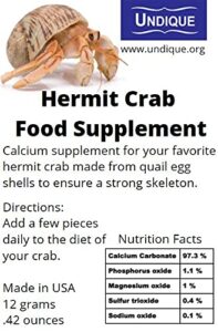 undique hermit crab food made out of organic quail egg shells