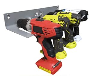 ztorq cordless drill tool organizer - drill holder storage wall mount rack to optimize garage organization and power tool storage