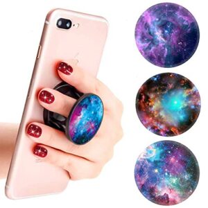 4 pack foldable expanding cell phone finger stand holder compatible with all smartphones and tablets purple galaxy starry sky nebula