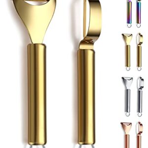 Gold Potato Vegetable And Fruit Peelers For Kitchen, Kyraton Titanium Gold Plating Stainless Steel Peelers,Sharp Blade And Ergonomic Non Slip Easy To Grip Set Of 2