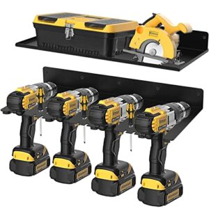 foozet power tool organizer and 2 layers power tool storage rack,drill and tool storage,cordless drill storage,wall mount tool organizer
