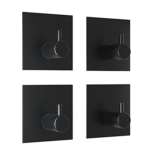 BAMI-LEE House Bathroom Hooks,4pcs Adhesive Hooks Heavy Duty,Adhesive Hooks 3M,Wall Hooks Waterproof Stainless Steel Hooks for Hanging Coat,Hat,Towel Robe Hook Rack Wall Mount- Bathroom and Bedroom