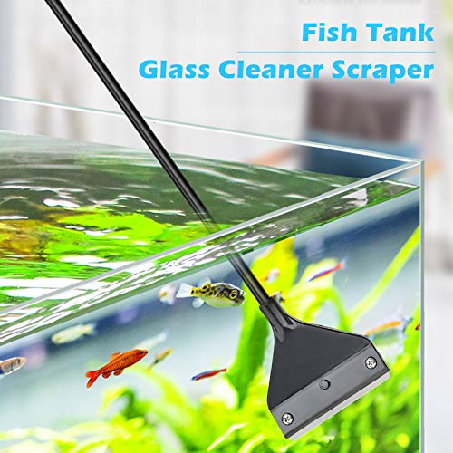 Pronetcus Algae Scraper for Glass Aquariums, Fish Tank Cleaner, Aquarium Algae Scrapers with 10 Stainless Steel Blades.