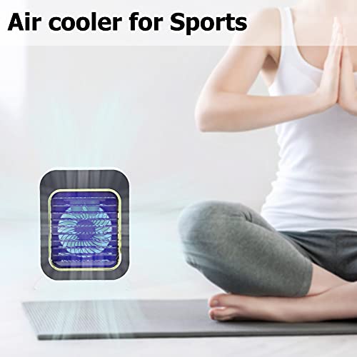 Portable Cooler Air Conditioner Fan - USB Rechargeable evaporative air cooler portable Easy To Use Water Cooling Fan With 3 Speeds,Personal air Conditioner for Bedroom,Office,Home,Outdoor (Gray)