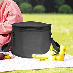 2 Pack Round Lunch Bag,Insulated Thermal Pastry and Pie Carrier,Reusable Insulated Cake Cooler Casserole Carrier Bags For Potluck,Picnics Food Delivery,11X7 Inch (Black Color)