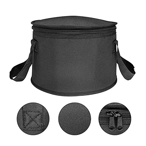 2 Pack Round Lunch Bag,Insulated Thermal Pastry and Pie Carrier,Reusable Insulated Cake Cooler Casserole Carrier Bags For Potluck,Picnics Food Delivery,11X7 Inch (Black Color)