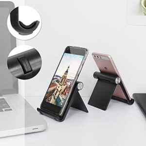 Mayten iPhone Stand Foldable Cell Phone Stand for Desk Portable iPhone Holder Compatible iPhone 12 11 Pro Xs Max,iPad Mini,Tablets(7-10"),Multi-Angle Universal Mobile Phone Stand (Black)