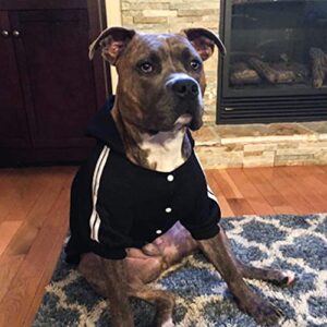 PETLESO Dog Sweater for Large Dog, Warm Cotton Hoodie Sweatshirt for Medium Large Dogs, Black 5XL