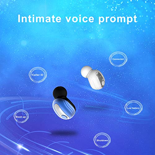 Heave Wireless Earbud,Mini Invisible Wireless Bluetooth 5.0 Earpiece,Hands-Free Noise Reduction in-Ear Earphone Built-in Microphone Headset for Sports/Business/Driving Black