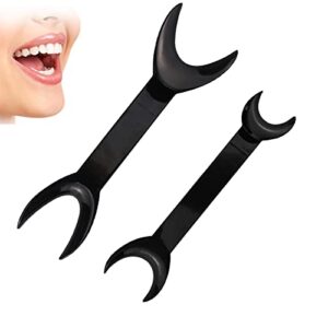 8 Pack Black T-Shape Intraoral Cheek Lip Retractor, 4 Large Size+4 Small Size Double Head Mouth Opener for Teeth Whitening Retractor, Dental Orthodontic Oral Care Tool