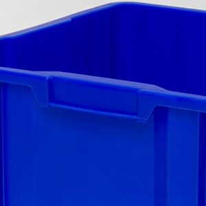 READYSPACE Commercial Industrial Heavy Duty Stackable Open-Front Recycling Bin Box Containers, 12.5 Gallon, 3 Pack, Blue