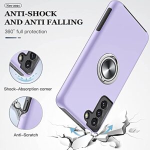 JAME Designed for Samsung Galaxy S21 Case (Not for S21 Plus & S21 Ultra), Slim Tough Rugged Shockproof Protective Case with Metal Ring Kickstand for Samsung Galaxy S21 6.2 Inch, Purple