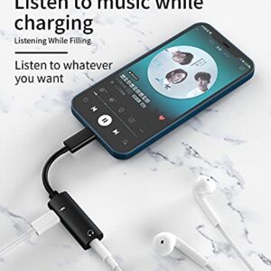 Headphone Adapter for Lightning to 3.5mm AUX Audio Jack and Charger Dongle Earphone Splitter for iPhone 11 12 Mini pro max xs xr x se 7 8 Plus Ipad Air Power Charging Connector Apple MFI Certified