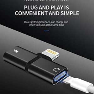 2pack,Headphone Adapter Compatible for Lightning Double to Audio Jack and Charger Earphone Charging Splitter Compatible with iPhone 11 12Mini pro max xs xr x 7 8plus for ipad air Connector for Apple