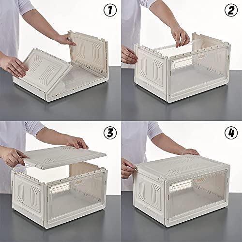 Oroonoko Large Shoe Box for Storage Sneakers,6 Packs Hard Plastic Stackable Display Shoe Box With Lip Clear Door for Sneakers Heels Up To US Size 13'' Collection (6)