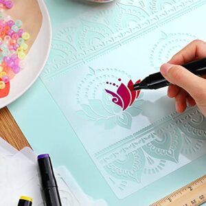 12 Pieces Large Mandala Stencil Reusable Mandala Painting Templates 8.3 x 11.7 Inch Floral Design Stencil Mandala Drawing Craft Stencil for DIY Wall, Tile, Furniture, Canva, Outdoor Indoor Decoration