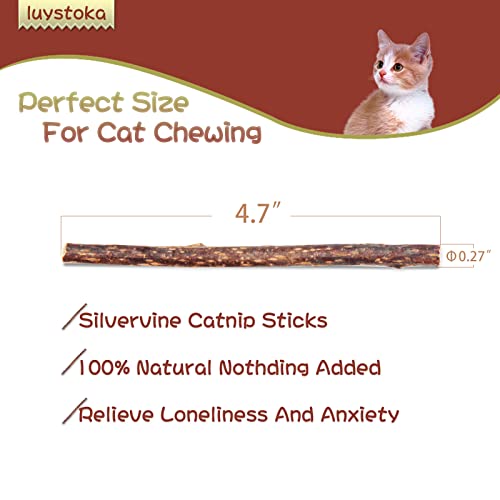 30PCS Kitten Toys Catnip Toys Matatabi Silvervine Sticks Kitty Chew Toys Wooden Stick Kitten Teething Toys Molar Suitable for Cats of All Ages