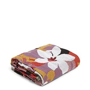 Vera Bradley Women's Recycled Cotton Indoor/Outdoor Throw Blanket, Rosa Floral, One Size