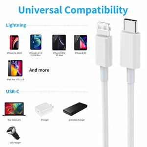 [Apple MFi Certified] iPhone Fast Charger 3Pack (6ft), USB C to Lightning Cable Power Delivery for iPhone 14/14 Pro/14 Pro Max/13/13 Pro/13 Pro Max/12/12 Mini/Xs Max/XR/X/AirPods Pro and More