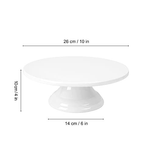 fanquare 10 Inch Porcelain Cake Stand, White Round Cake Plate, Vintage Cake Display Stand