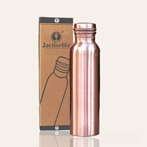 2activelife-copper water bottle (34 oz) immunity booster |ayurvedic copper vessel - drink more water and enjoy the health benefits immediately/yoga bottle