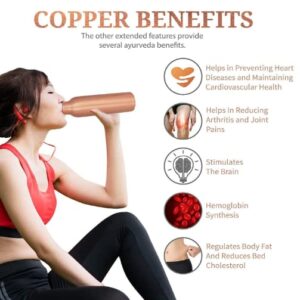 2activelife-Copper Water Bottle (34 Oz) Immunity Booster |Ayurvedic Copper Vessel - Drink More Water and Enjoy The Health Benefits Immediately/Yoga Bottle