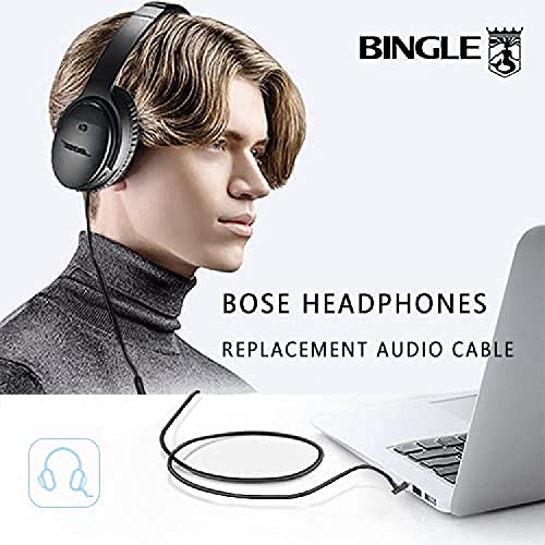 BINGLE Headphones Cable Replacement Cord for Bose QuietComfort 25/35 / 35II /On-Ear 2/OE2/OE2i/Soundlink/SoundTrue Headphones Aux Extension Cord with Inline Mic Volume Control