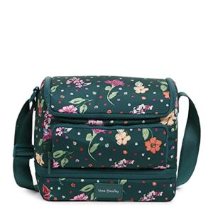 vera bradley women's recycled lighten up reactive expandable cooler lunch bag, hope blooms teal, one size