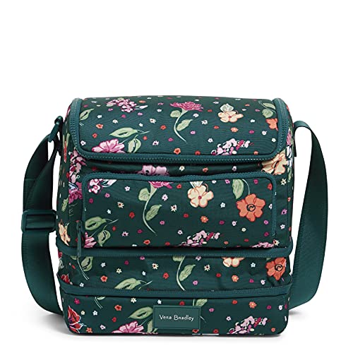 Vera Bradley Women's Recycled Lighten Up Reactive Expandable Cooler Lunch Bag, Hope Blooms Teal, One Size