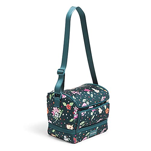 Vera Bradley Women's Recycled Lighten Up Reactive Expandable Cooler Lunch Bag, Hope Blooms Teal, One Size