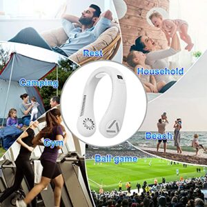 WOOLALA [2022 Newly] Built-in Cooling Chip Personal AC Neck Fan Truely Air Conditioner Hands-Free Wearable Fan for Quick Cool Down, 4000mAh USB Rechargeable Portable Fan for Daily Use