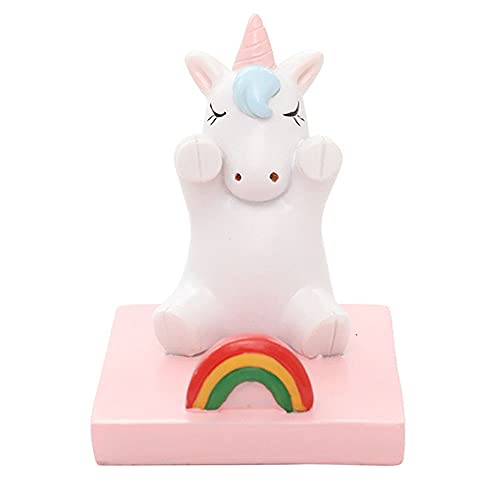 IBWell Cute Animal Unicorn Cell Phone Stand for Desk Smartphone Mobile Phone Holder Compatible for All Smartphone Holder, Tablet Office Decor